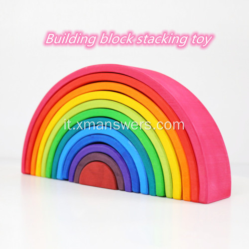 Blocchi di costruzione arcobaleno in silicone mattoncini ad arco